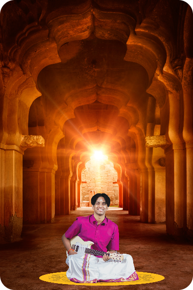 Pranav Balasubramanian playing carnatic guitar